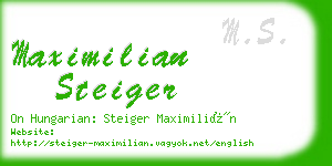 maximilian steiger business card